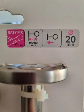 2 Supporti Parete Barra Tenda Inspire Kali 20mm