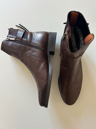 Botines Dansi Piel Marrón Talla 40 Mujer