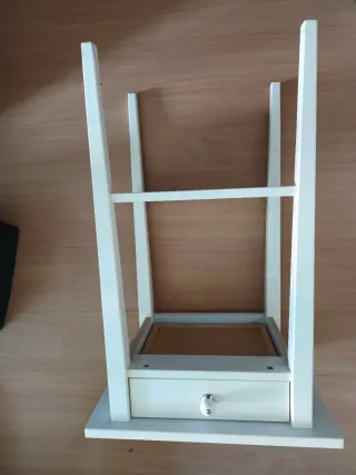 Mesita de noche blanca con cajón,2 unidades