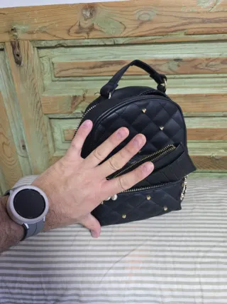 Mini mochila Disney negra con monedero