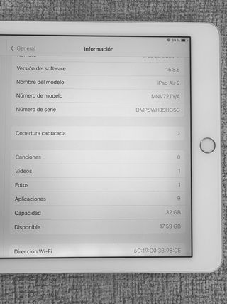 Apple iPad Air 2 Blanco-dorado 9.7 32Gb