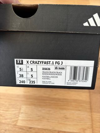 Botas Fútbol Adidas X Crazyfast.1 Talla 38 Nuevas
