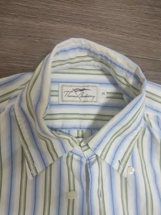 Camisa Burberry Vintage Rayas Azul Verde
