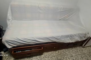 Sofá cama con colchón látex y cajones