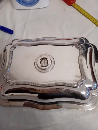 Vassoio vintage in metallo argentato