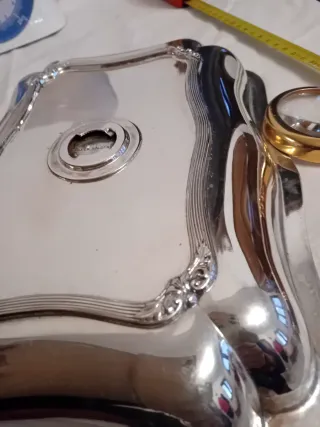 Vassoio vintage in metallo argentato