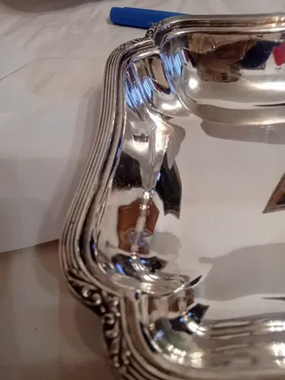 Vassoio vintage in metallo argentato