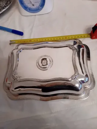 Vassoio vintage in metallo argentato