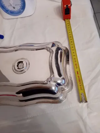 Vassoio vintage in metallo argentato