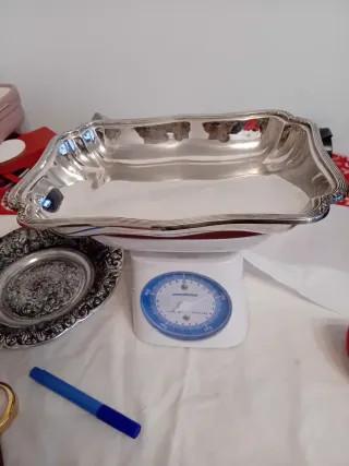 Vassoio vintage in metallo argentato