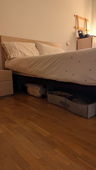 OPORTUNIDAD! Base tapizada 135x190cm ¡como nueva!