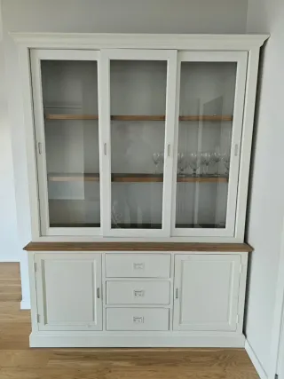 Vitrina Aparador Alacena Comedor de madera blanca