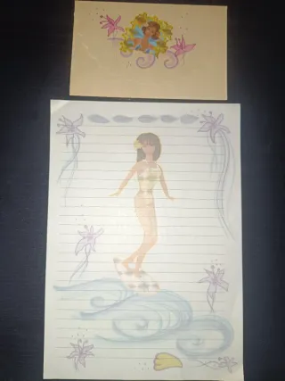 Carta con sobre Barbie