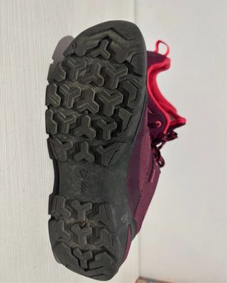 Botas de montaña moradas y rosas