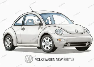 Volkswagen New Beetle cuadro dibujo colección