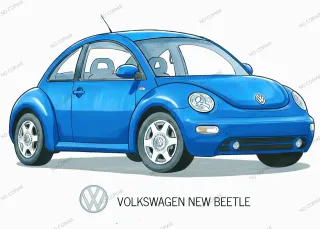 Volkswagen New Beetle cuadro dibujo colección
