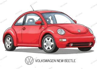 Volkswagen New Beetle cuadro dibujo colección