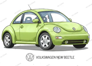Volkswagen New Beetle cuadro dibujo colección