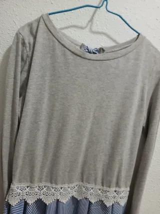 Camisa de manga larga mujer gris