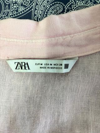 Camisa Zara rosa manga larga