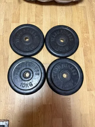 4 Discos de Gimnasio Telju Fitness 10kg 28mm
