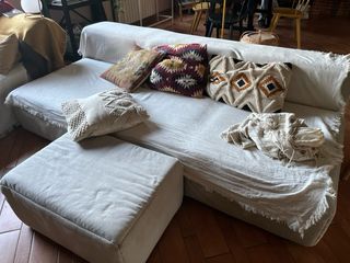 Sofá modular Sklum 3 piezas + puf