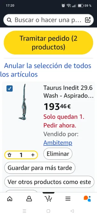 Aspiradora Taurus Inédit 29.6 Wash