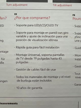 Soporte Pared TV ONE FOR ALL 19-43