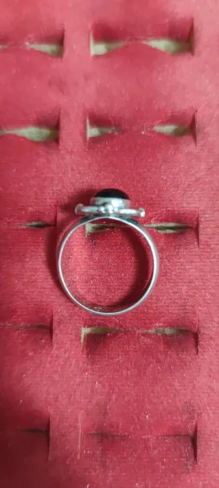 Anello Argento 925 con Pietra Nera