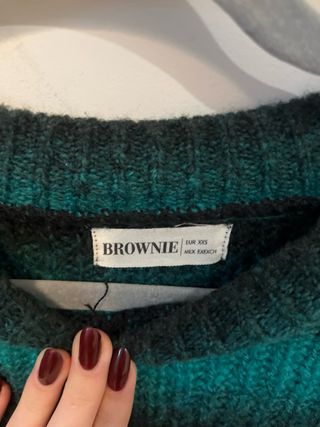 Jersey Brownie Rayas Teal y Negro