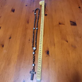 Rosario de madera Fátima antiguo