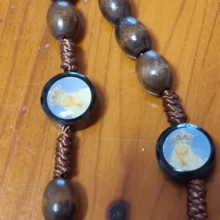 Rosario de madera Fátima antiguo