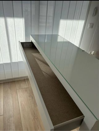 Tocador Blanco Ikea Cristal y Madera
