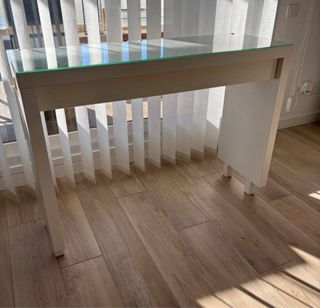 Tocador Blanco Ikea Cristal y Madera