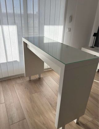 Tocador Blanco Ikea Cristal y Madera