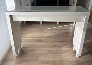 Tocador Blanco Ikea Cristal y Madera