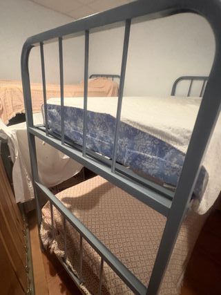 Literas metálica con somier de tablas de 90x200