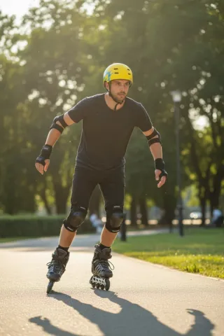 Patines en línea hombre+ proteccion+Bolsa deporte