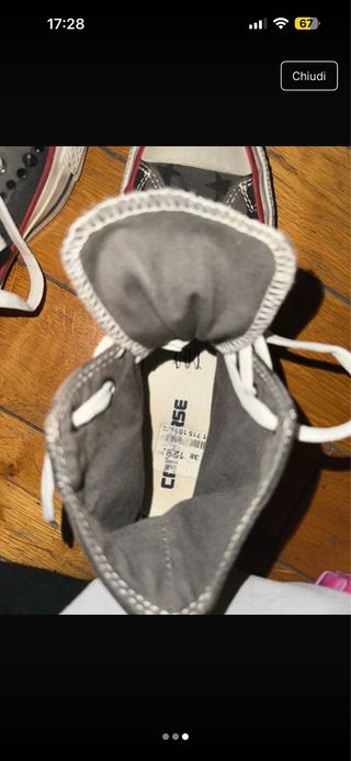 Converse All Star grigie con borchie