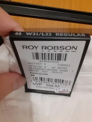PANTALÓN LARGO DE HOMBRE ROY ROBSON REGULAR FIT TA