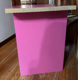 Mesa Cajonera Escritorio Rosa y Gris