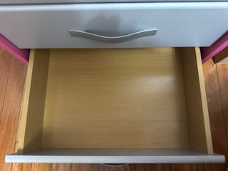 Mesa Cajonera Escritorio Rosa y Gris