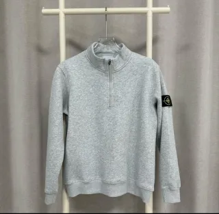 Sudadera Stone Island Gris Media Cremallera