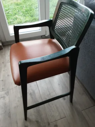 Butaca vintage verde y naranja