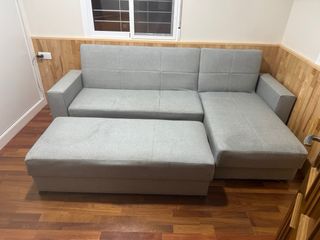Sofá modular gris tela