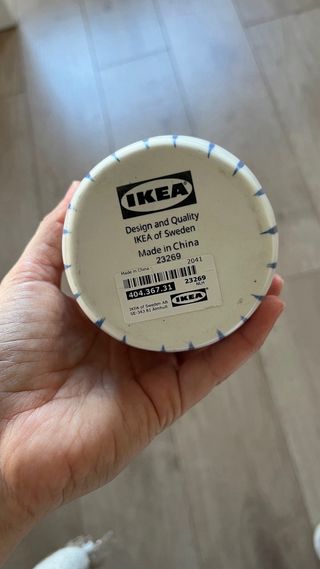 Jarra Ikea Rayas Azules Cerámica