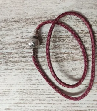 Pulsera Pandora Cuero Rosa Original