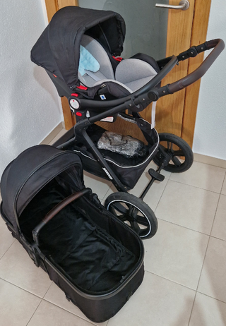 Carrito de bebé GLOKID 3 en 1 negro