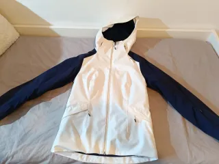 Anorak esquí mujer blanco y azul