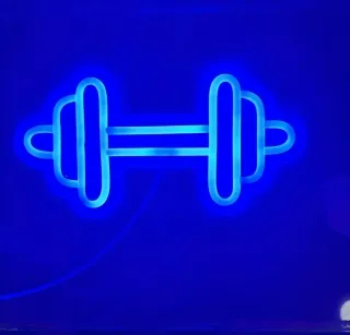 Neón pesa gimnasio azul